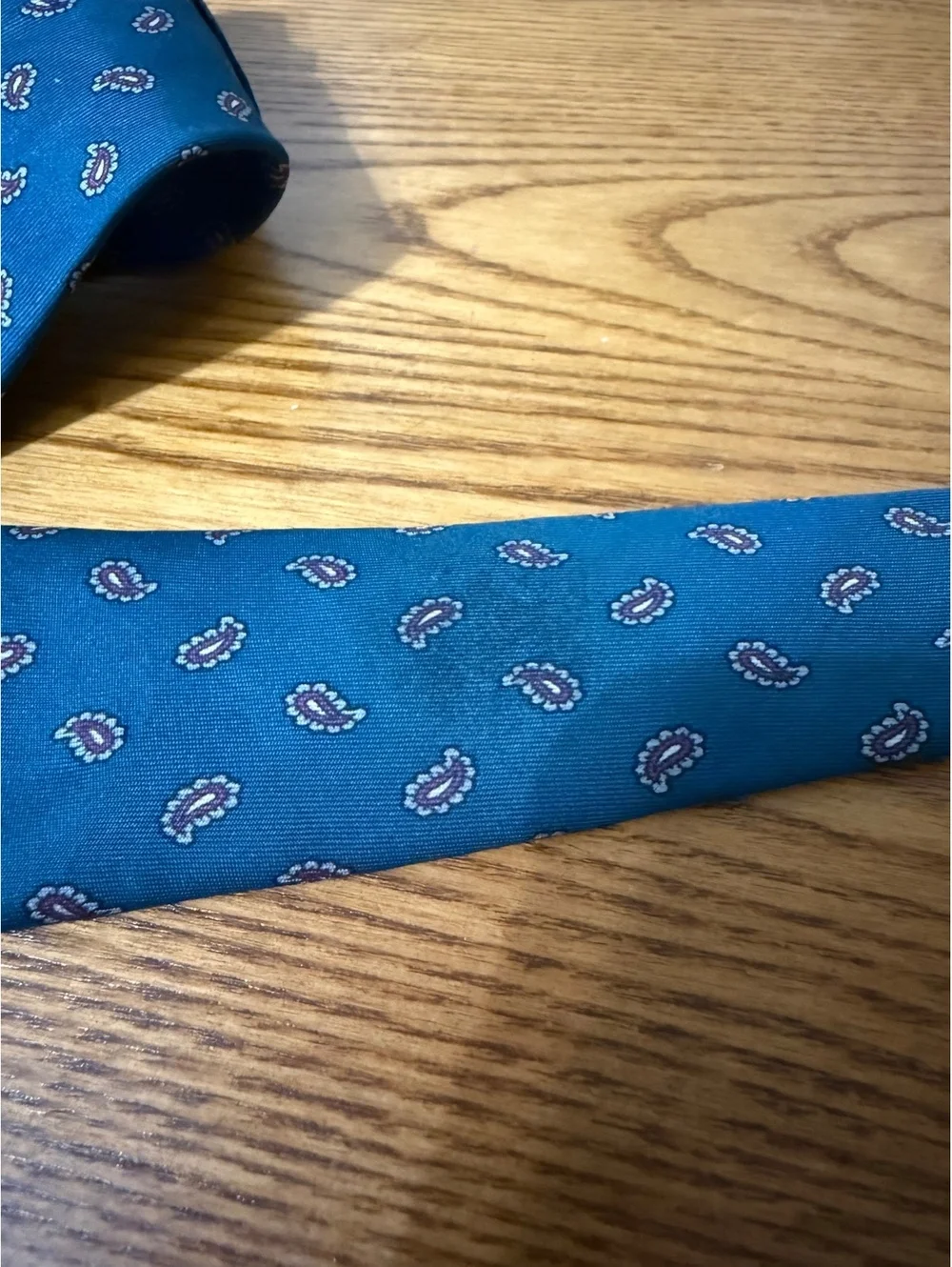 Beau Brummell all silk paisley pattern blue men’s dress tie